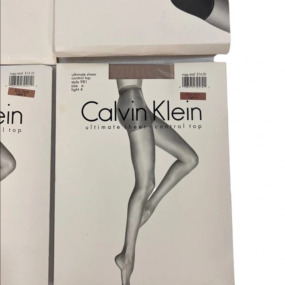 Lot of 5 Vintage Y2K 90s new Calvin Klein control top pantyhose Henri Bendel